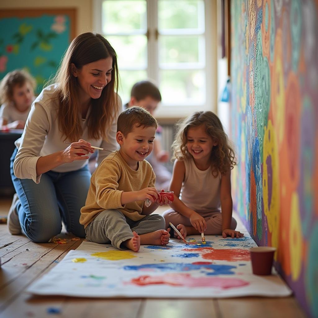 families-painting-a-community-wall-a-gathering families-painting-a-community-wall-a-gathering